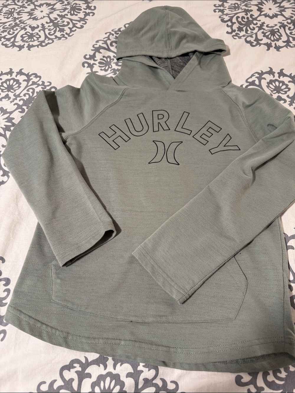 Hurley Sage Green Pullover Hoodie with Logo